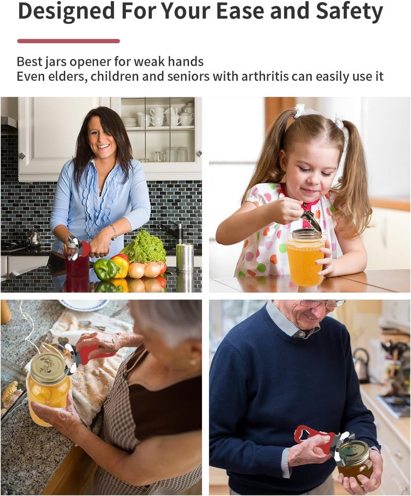 CYDW Mason Jar Opener Tool with No Lid Dents or Damage, Can Opener Manual Multi-Purpose, Easy Twist Manual Handheld Top Remover Utensil, Canning Supplies Tools and Bottle Opener, Made For Lifetime - Image 5